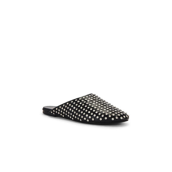RAYE Shoes - Revolve RAYE Isa Slide flat black studded Rhinestone size 6 NIB $168 msrp